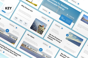 White Blue Renewable Energy Keynote, a Presentation Template by graphicook