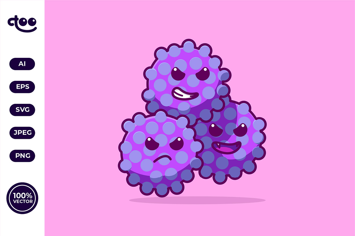 Simple Staphylococcus aureus cartoon, a Healthcare Illustration by Satisfactoons