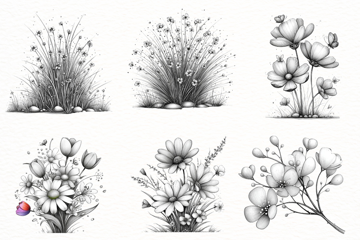 Watercolor wildflower clipart, an Illustration by Designworld (Photo 5 of 8)