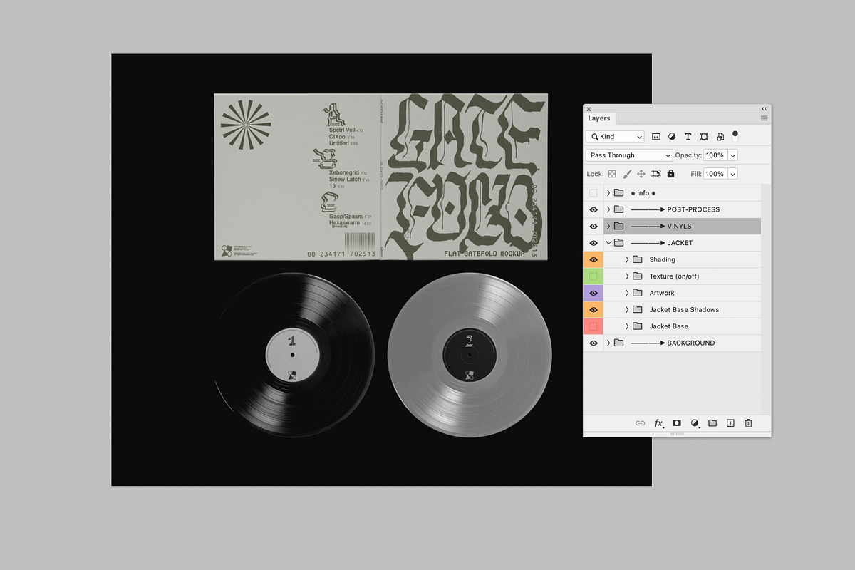 Flat Gatefold Vinyl Mockup Pack, a Packaging Mockup by Glue Lab (Photo 6 of 6)