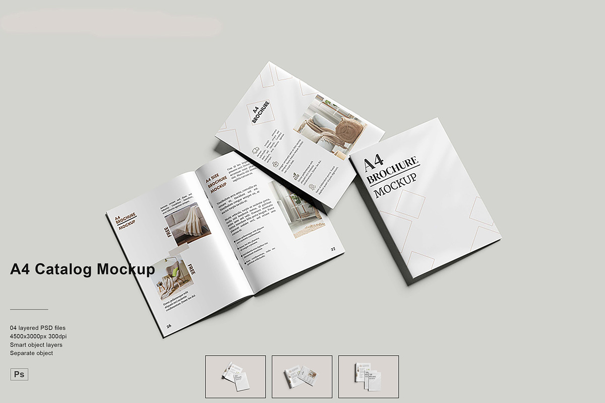 A4 Catalog Mockup, a Books & Magazine Mockup by NyakBiett (Photo 1 of 6)
