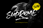 Supreme Script + SVG, a Script Font by kavoon (Thumbnail 1 of 10)