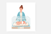 Newborn baby inside incubator box, a Healthcare Illustration by Good Studio (Thumbnail 2 of 3)