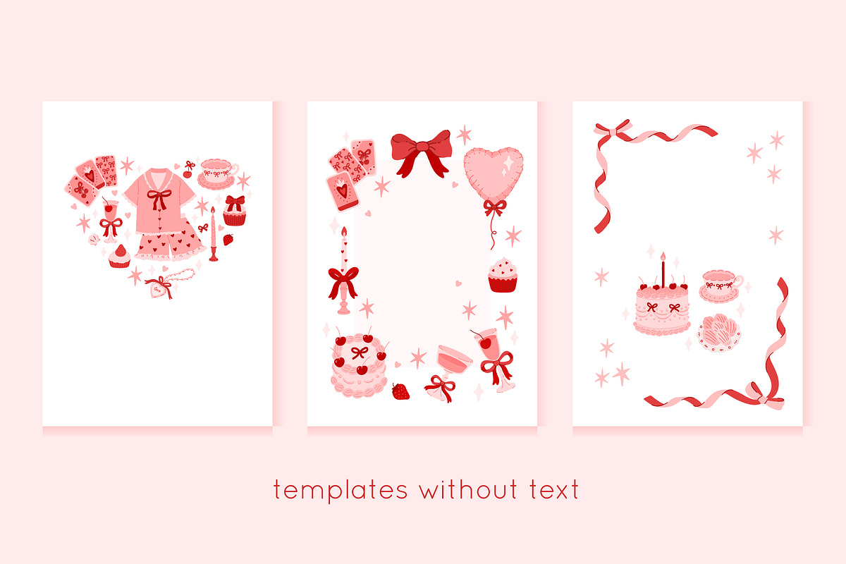 Coquette card templates + patterns, a Card Template by Viaireshop (Photo 2 of 9)