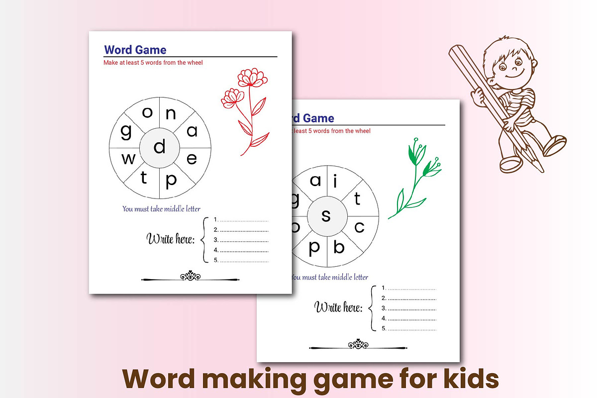 Word Making Game Worksheets, a Graphic by Hitubrand