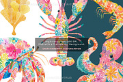 Preppy Coastal Sea Life Clipart, a Decorative Illustration by OKArtHub (Thumbnail 6 of 8)