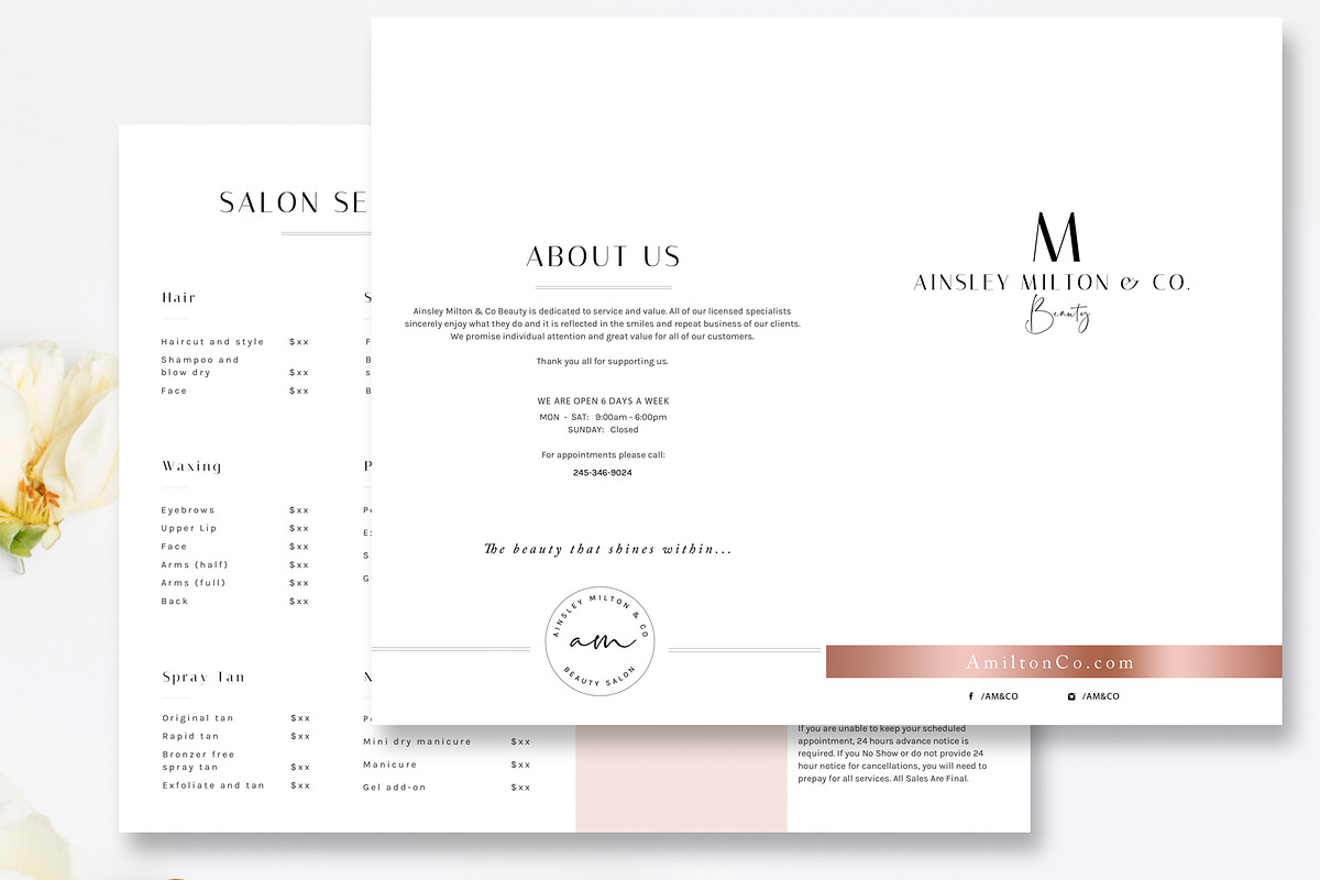 Salon Bi-Fold Brochure Template, a Brochure Template by Marham Labeling Co (Photo 3 of 3)