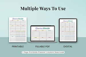 Editable Cleaning Schedule Printable