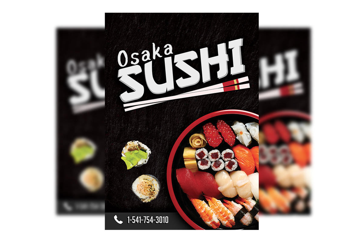 A4 / A5 - Sushi Flyer Template Sushi, a Flyer Template by Studio 19 (Photo 6 of 7)