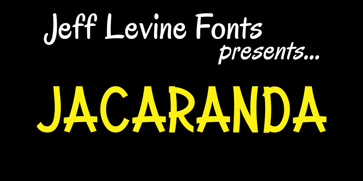 Jacaranda JNL, a Handwritten Font by Jeff Levine Fonts