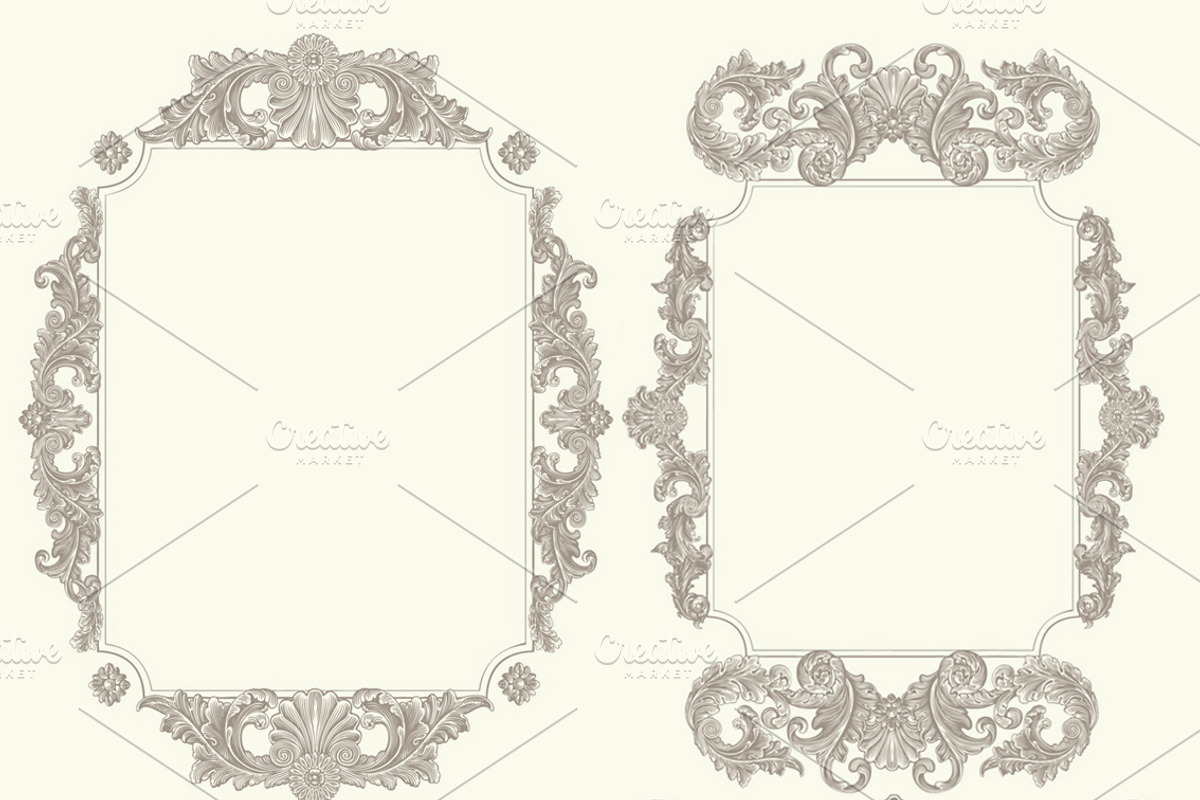 Collection vintage engraved frames., a Decorative Illustration by Vector Engraving (Photo 16 of 31)