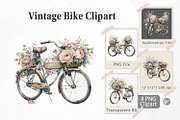 Vintage Bike Clipart, a Graphic by Artnoy (Thumbnail 1 of 5)