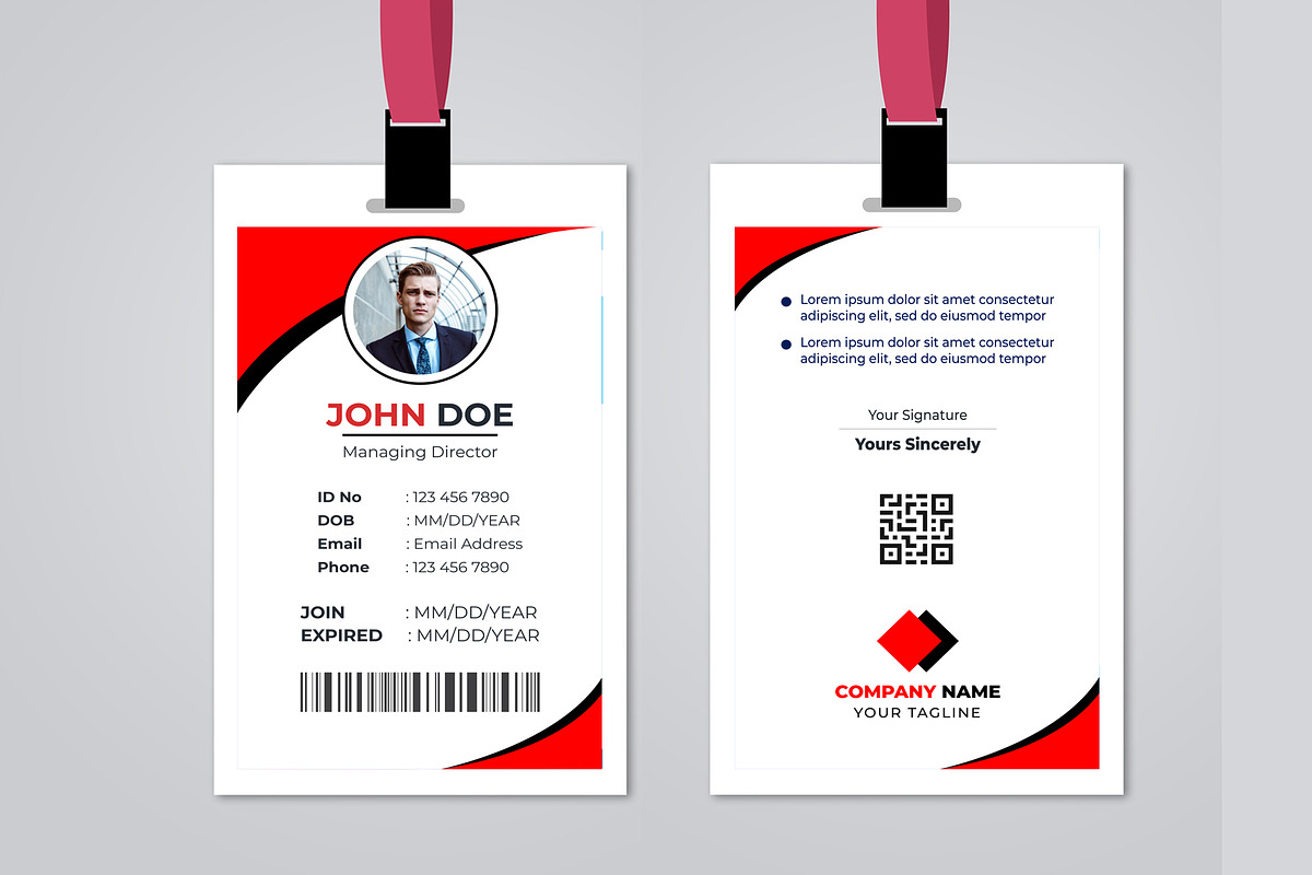 Professional ID Card Template, a Stationery Template by nandinigraphics