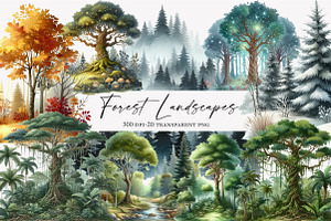 Forest Landscapes PNG Clipart, an Illustration by Designworld