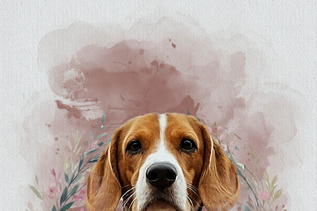 Flower Custom Watercolor Pet Art, an Action Add-On by MRI STUDIO (Photo 20 of 23)