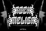 Rock Meliga - Music Font, a Blackletter Font by Iqsiart Studio (Thumbnail 1 of 9)