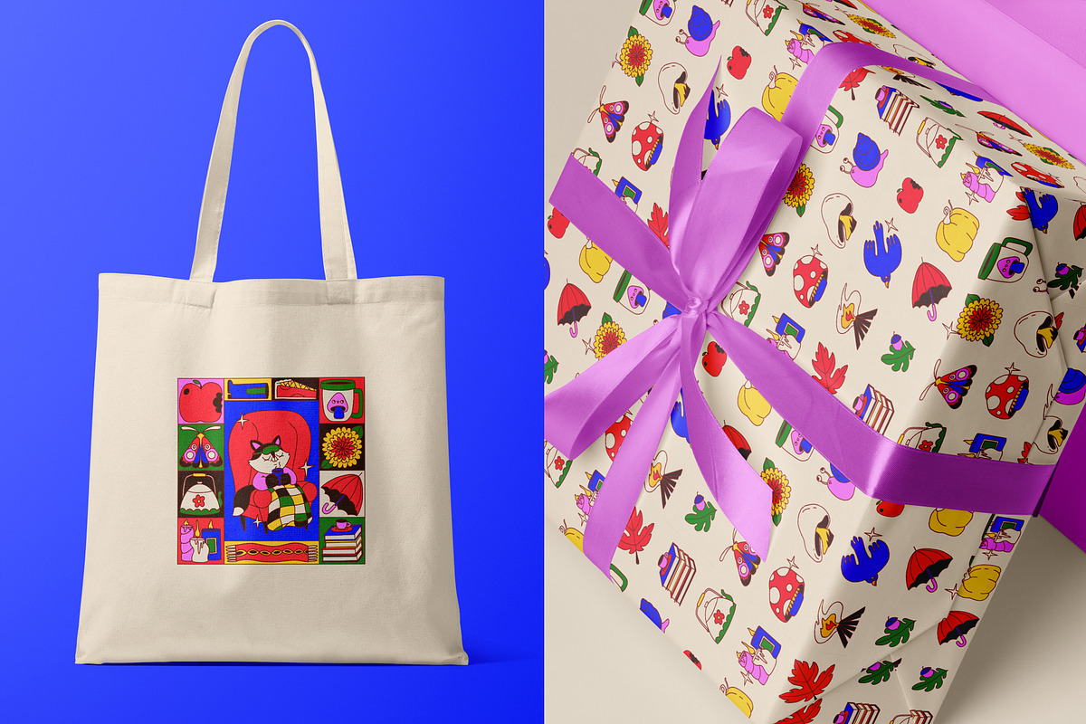 Funky Autumn: illustration & pattern, a Seasonal Illustration by marmarina (Photo 6 of 12)