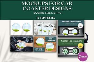 Canva Car Coaster Mockup