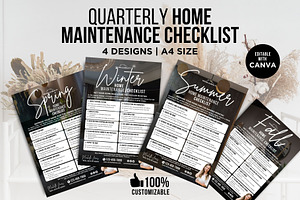 Quarterly Home Maintenance Checklist, a Print Template by CreativeVinesStore