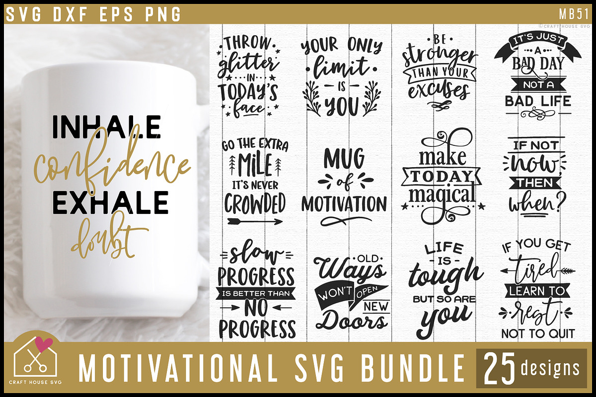 Motivation SVG Bundle, an Illustration by Craft House SVG
