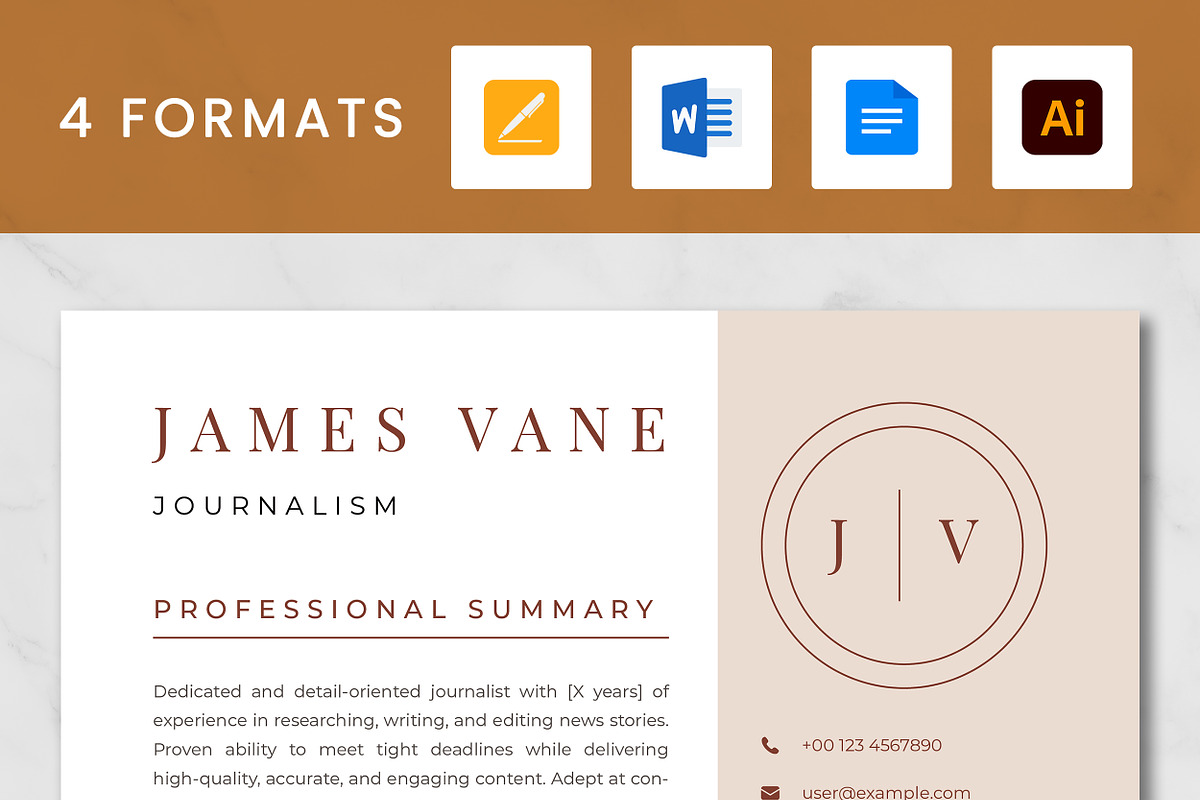 Journalism Resume Template
