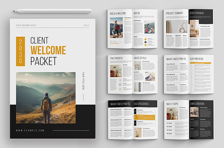 Client Welcome Packet Magazine, a Magazine Template by MightyDesign