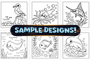 Bold and Easy Ocean Animals Coloring, an Animal Illustration by Craftsbeefy (Thumbnail 2 of 4)
