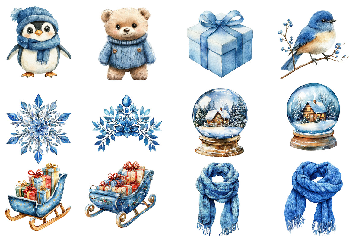 Cute Winter Clipart, an Illustration by Designworld (Photo 3 of 5)