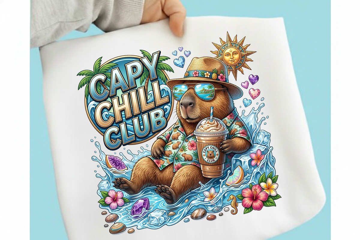 Funny Summer Capybara PNG, a Seasonal Illustration by designcity5 (Photo 2 of 4)