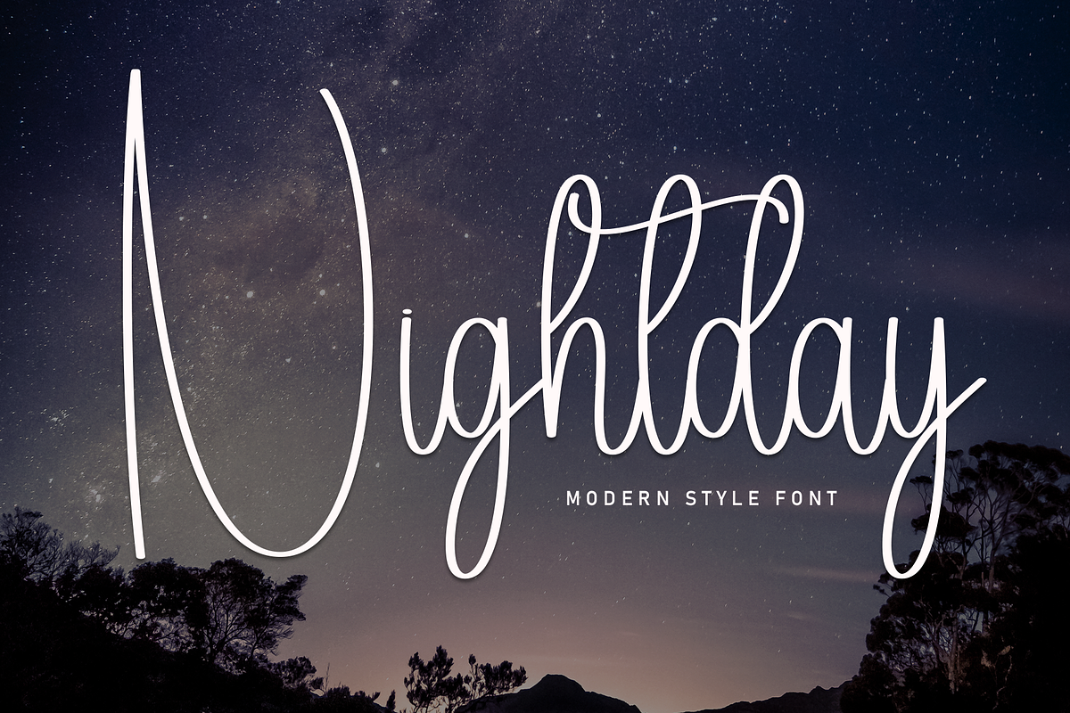 Nightday | Script Font, a Handwritten Font by Scratchones (Photo 1 of 8)