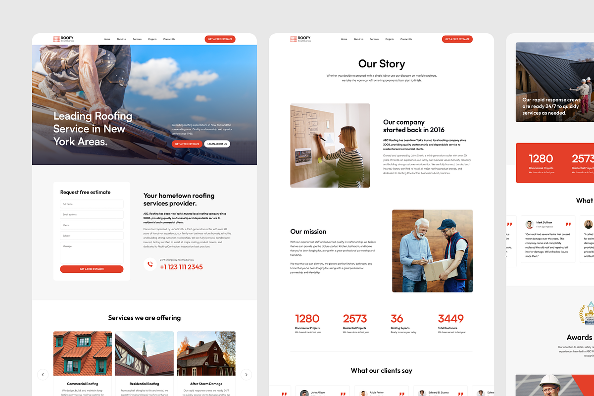 Roofy - Roofing Service Figma, an UI Kit Template by FinestDevs (Photo 4 of 8)