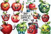 Back to School Funny Apple Clipart, an Illustration by CraftArtStudio (Thumbnail 1 of 6)