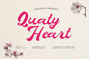 Quaty Heart - Retro Script Font, a Script Font by Dhabee (Thumbnail 1 of 18)