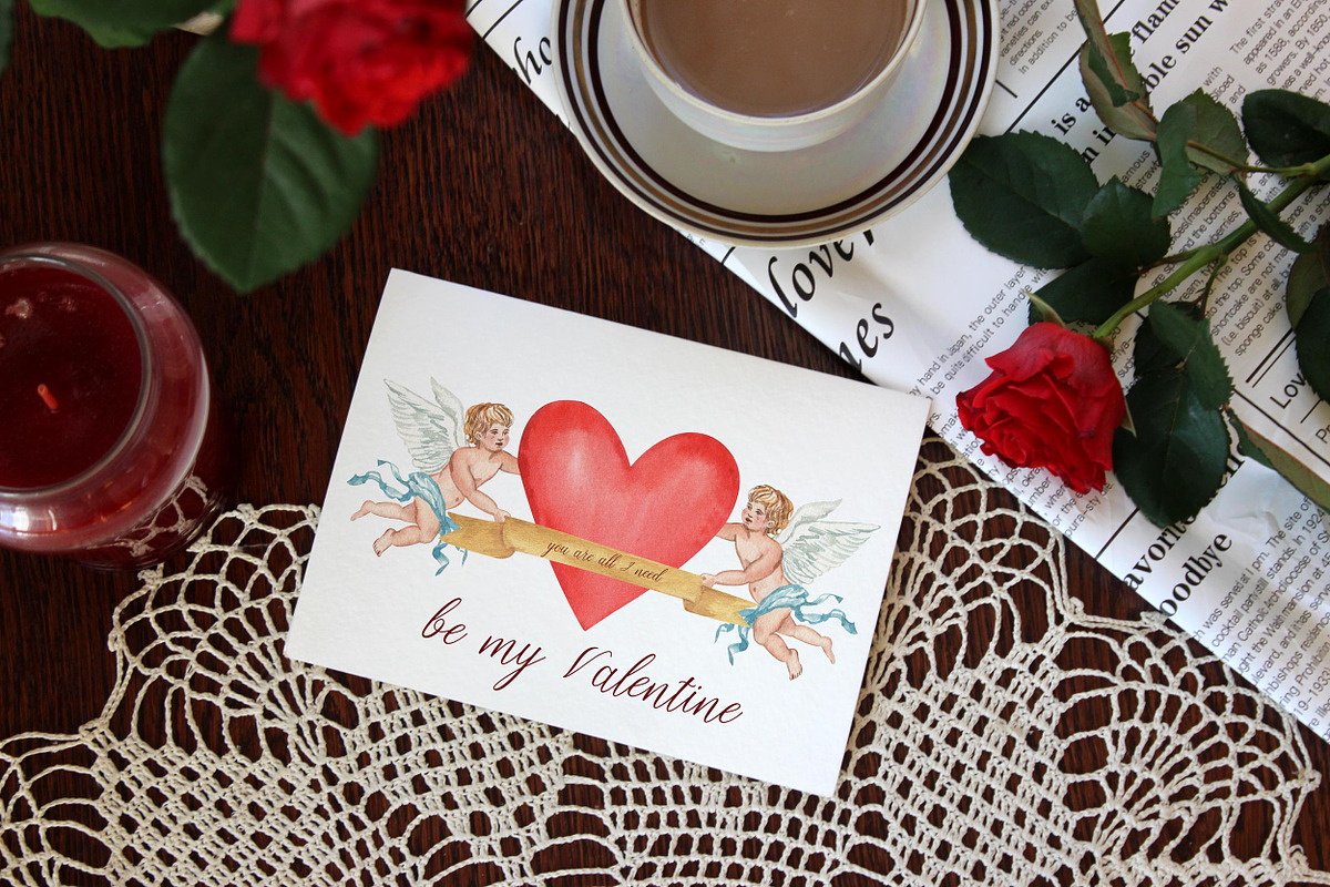 Forget-me-not Antique Valentine, a Seasonal Illustration by Catch the Dream Art (Photo 2 of 10)