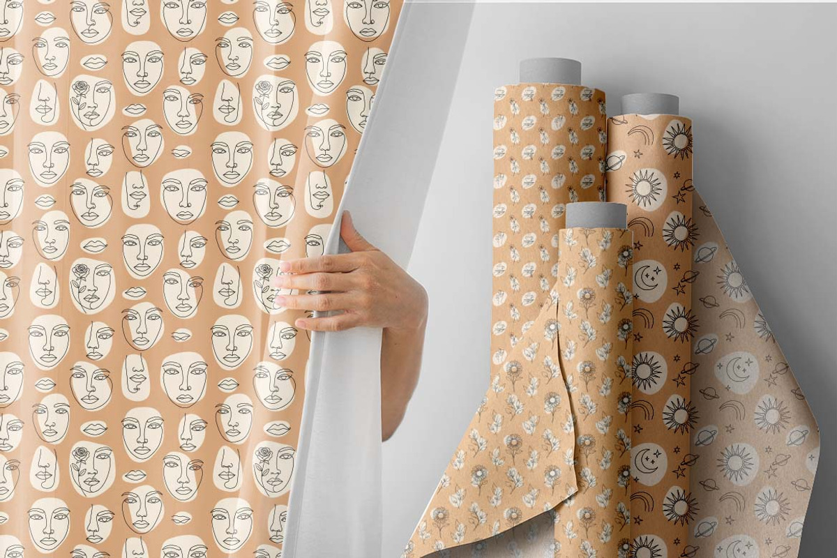 One-Line Minimalist face Patterns, a Pattern Graphic by one-touch (Photo 7 of 18)