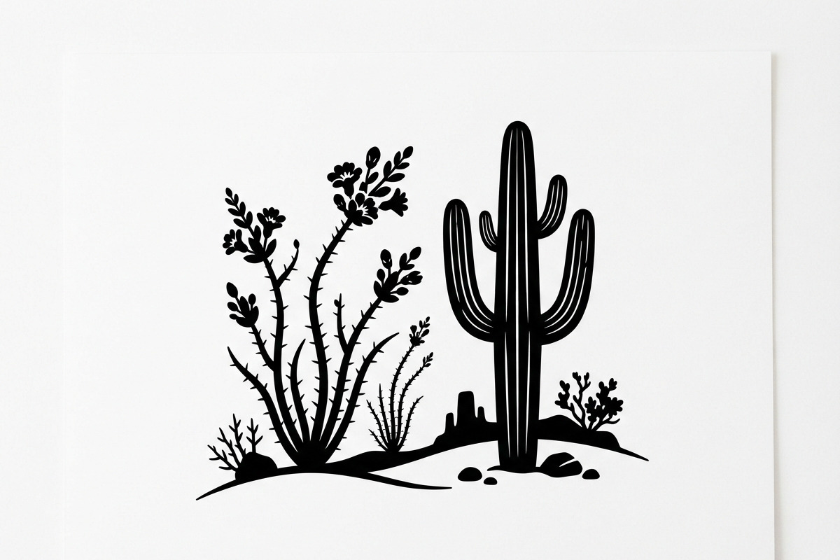 60 Desert Cactus Floral Silhouette, a Seasonal Illustration by Amazin_art (Photo 14 of 34)
