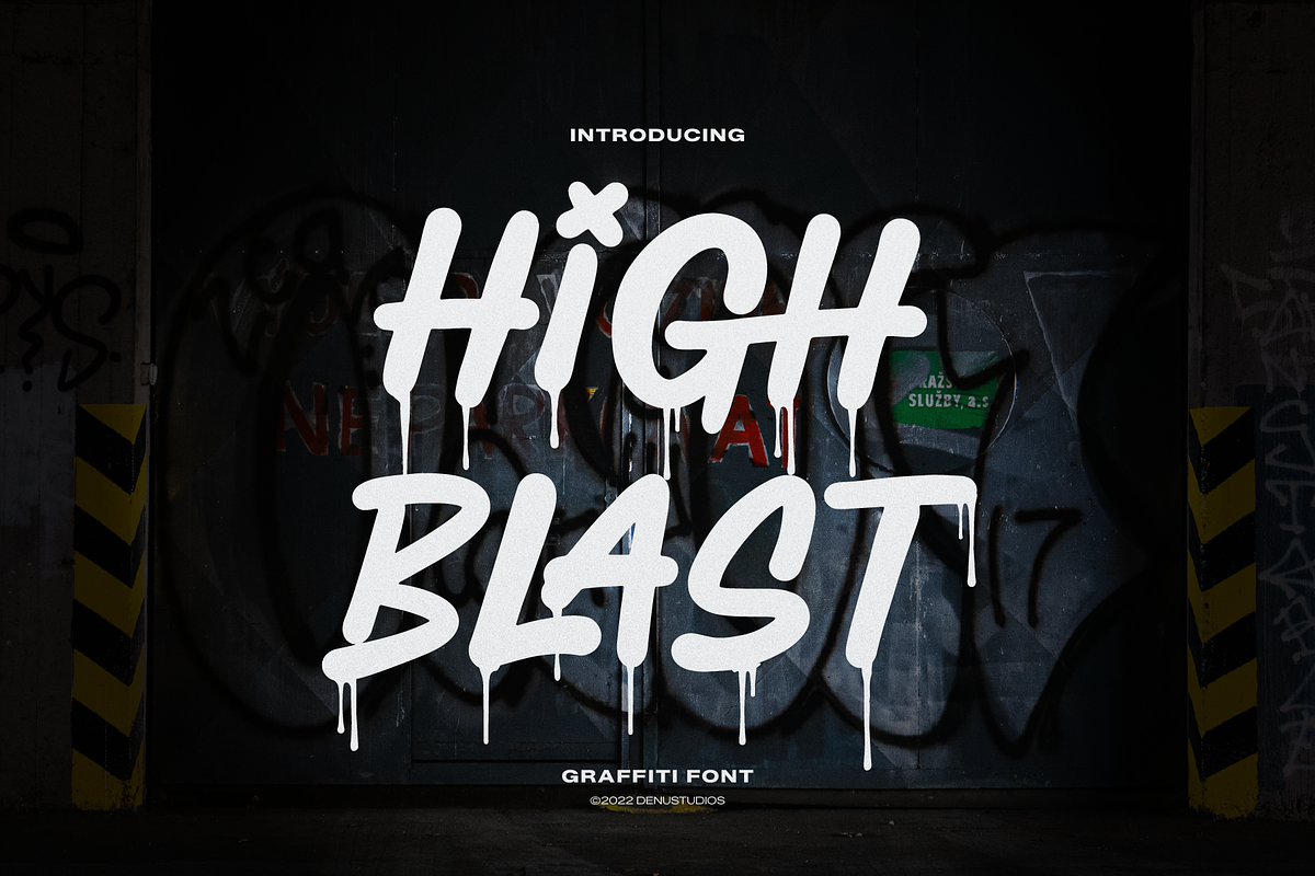 High Blast | Graffiti Font, a Handwritten Font by Denustudios (Photo 1 of 12)