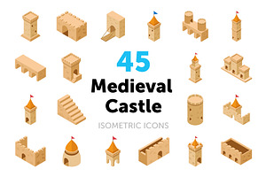 45 Medieval Castle Vector Icons, a Duotone Icon by Vectors Market