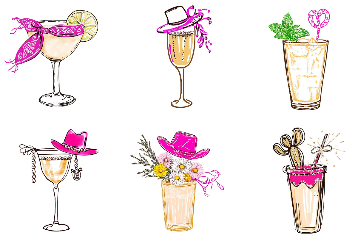 Western Bachelorette Cocktail, an Illustration by Designking (Photo 3 of 5)