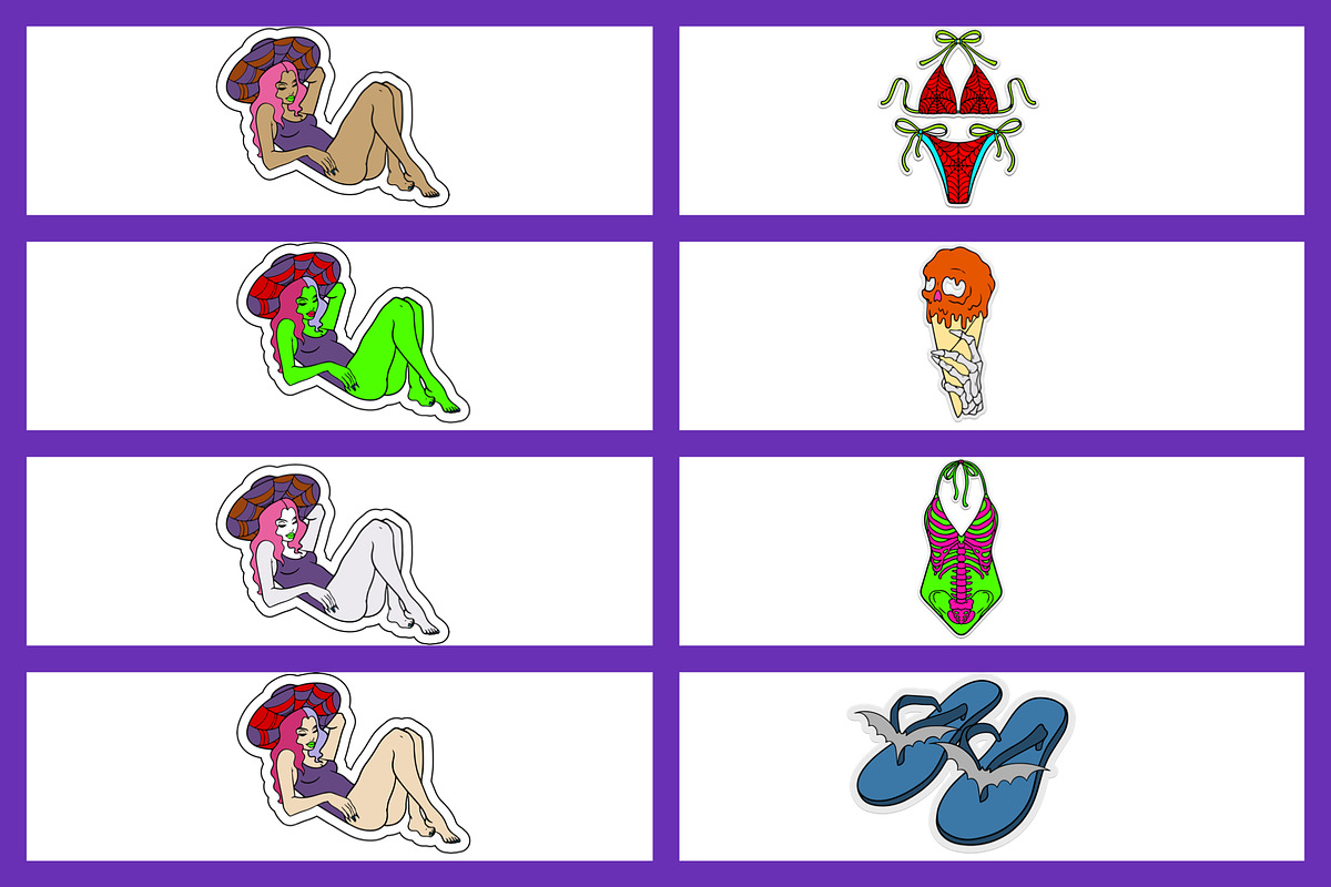 Summerween Hot Ghoul Vector Stickers, an Object Graphic by Jakayla Digital Co (Photo 7 of 7)