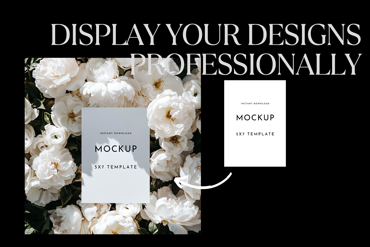 Floral 5x7 Wedding Mockup PSD, a Product Mockup by PhoebeCreates (Photo 3 of 6)