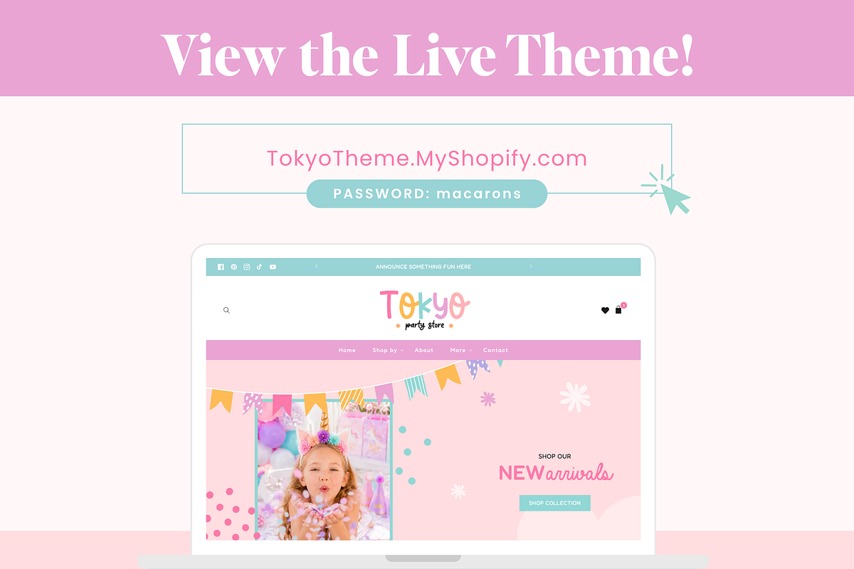 Colorful Rainbow Party Shopify Theme, a Shopify Template by Macarons and Mimosas (Photo 4 of 9)