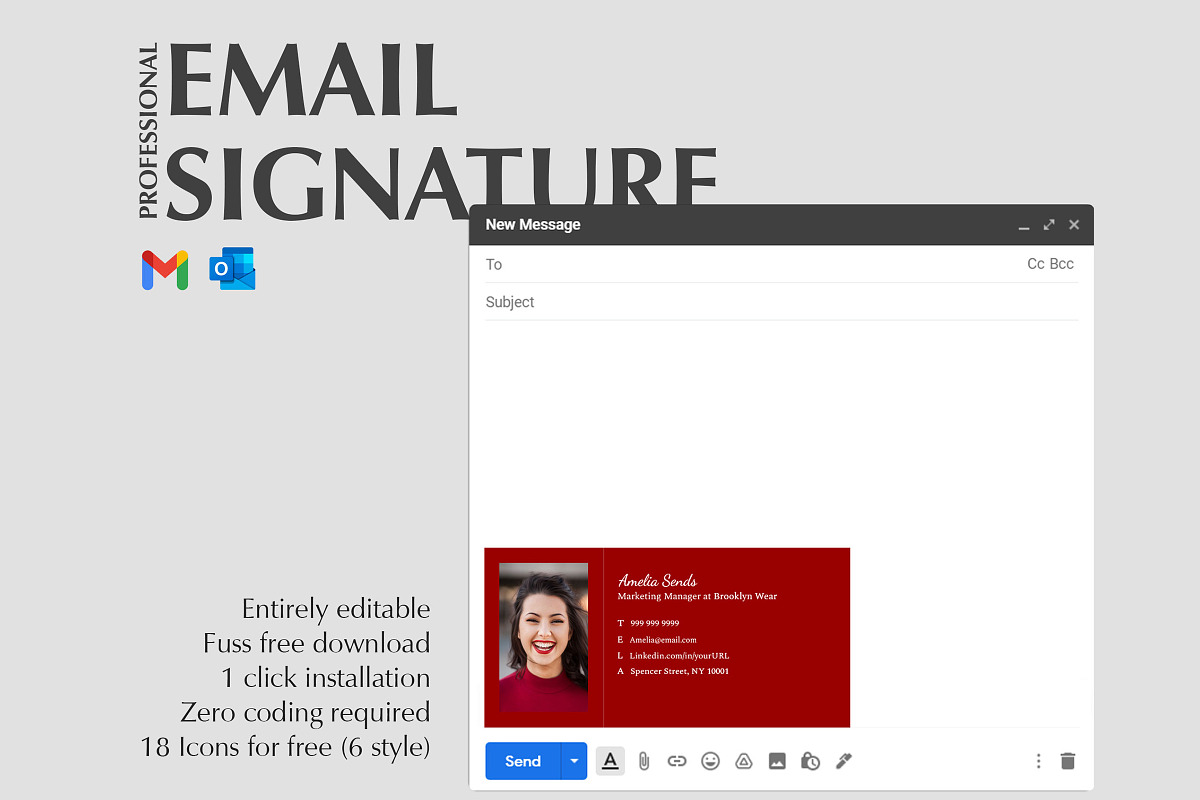 Creative Email Signature Template, a Social Media Template by Career Canvas (Photo 2 of 4)