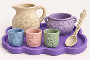 3D Mystical Ceramic Tea Set STL, an Object 3D Model by Layerology (Thumbnail 1 of 4)