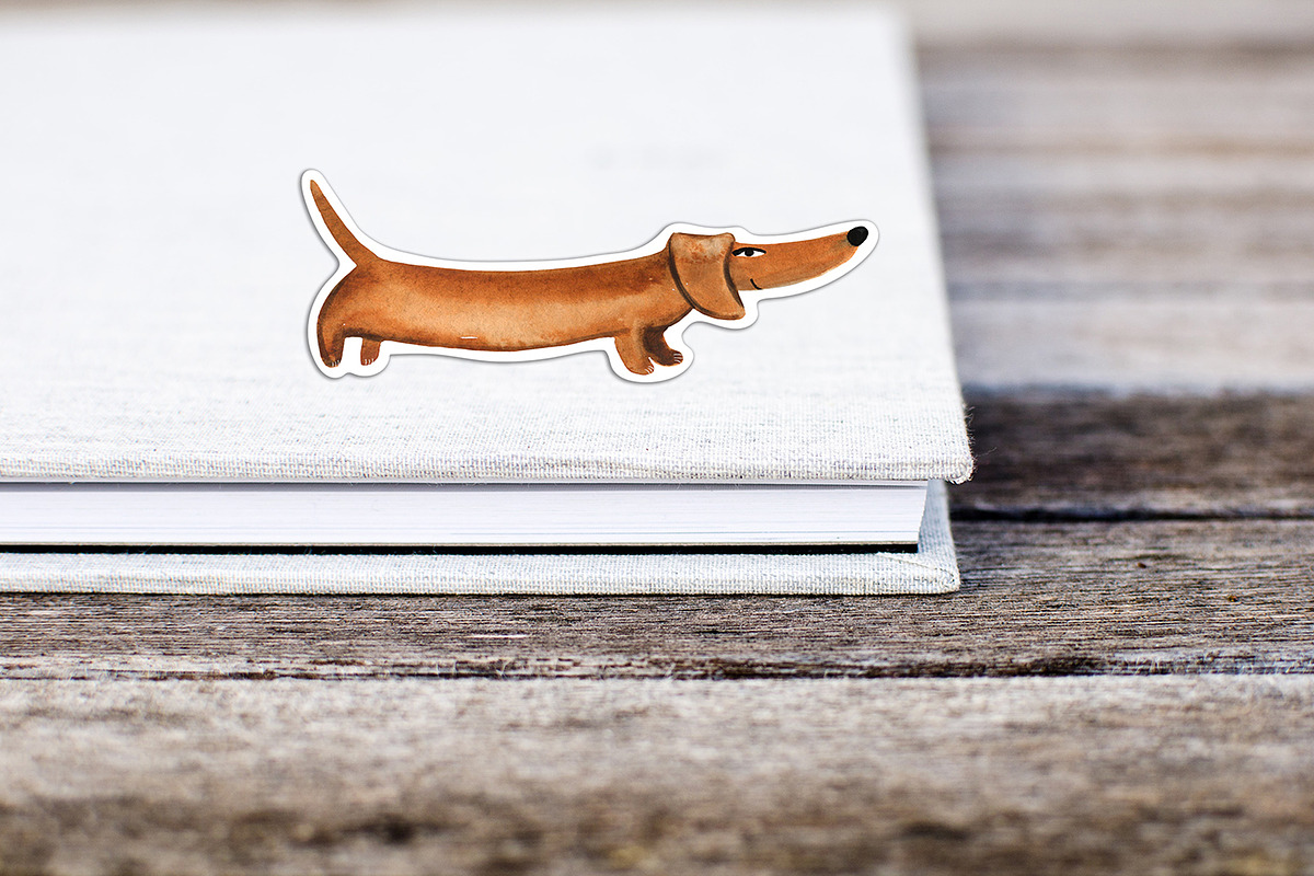 Watercolor cute dogs sticker pack, an Object Graphic by NataLyaroArt (Photo 7 of 9)