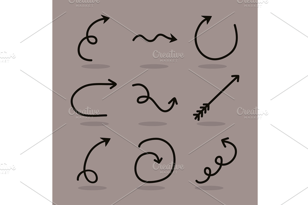 nine black arrows, an Object Illustration by studiogstock