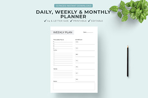 Daily & Weekly Monthly Planner