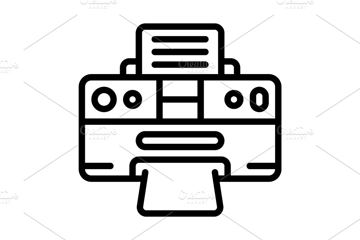 Print printer black icon, an Outline Icon by Creative priyanka