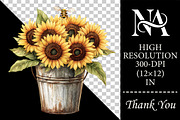 Cute Bee and Sunflower Clipart, an Illustration by RobertsArt (Thumbnail 2 of 6)