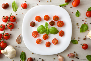 Cherry Tomato Salad with Fresh Basil, a Food & Drink Photo by Davizro's Market